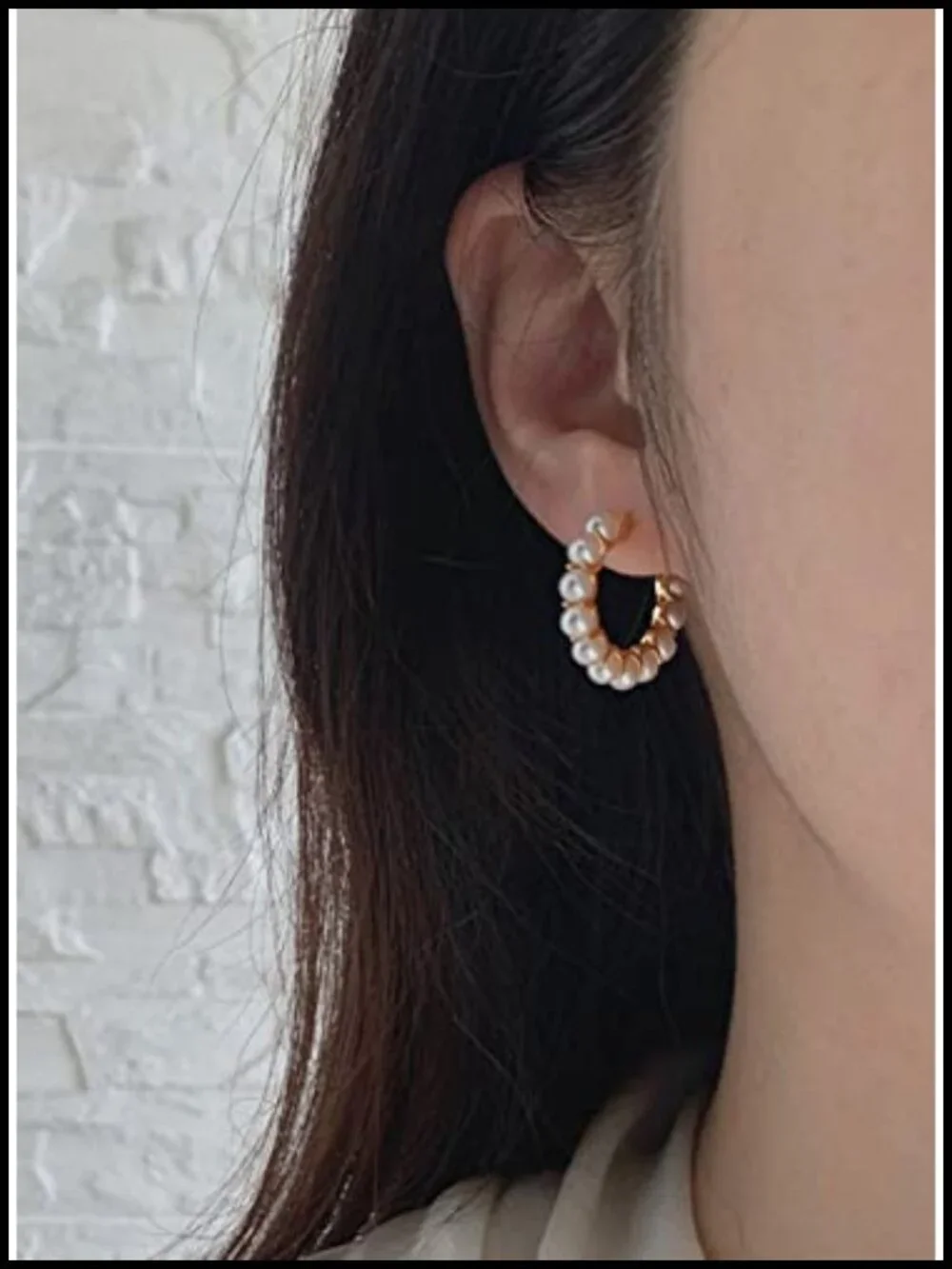 Pearl Hoop Earrings for Women Hypoallergenic Dangle Drop Earrings Gift